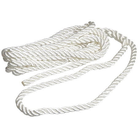 Robline fortøjningstov i hvid farve, 3 slået design, 14mm x 6m