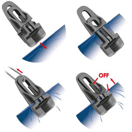 SeaTec Holdon modulære fasteners med maksimal belastning på 100kg, set forfra.
