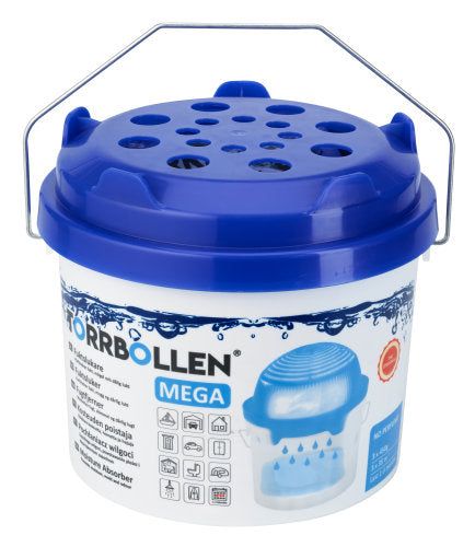 Torrbollen affugter Mega til 3 refill poser, set forfra på hvid baggrund