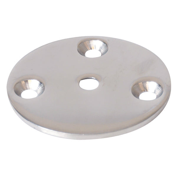 Underplade RF stål fra SeaTec med rund form, Ø58mm, klar til montering.