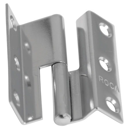 Roca dørhængsel RF 35x55mm venstrehængt i rustfrit stål, set fra siden.