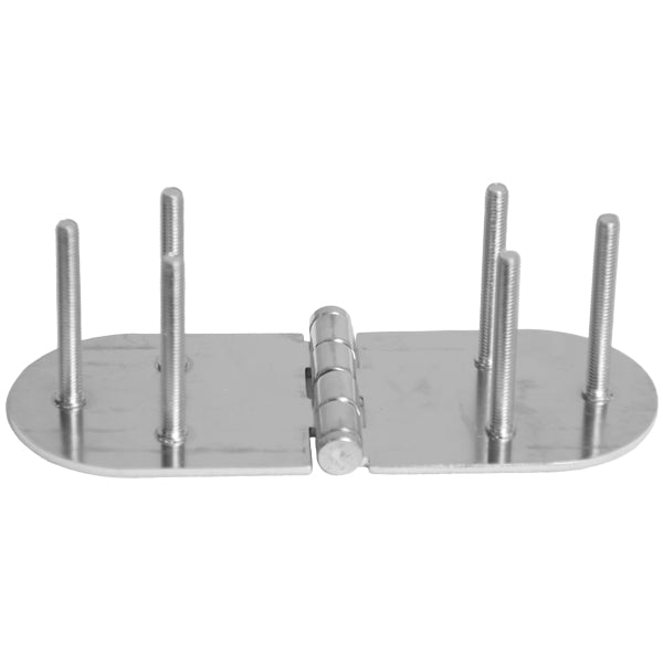 Roca hængsel 60x160mm set fra siden, fremhævet i rustfrit stål AISI 316.