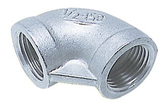 1852 bøjning 90° ind/ind gevind i rustfrit stål set fra siden
