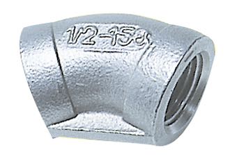 Bøjning 45° ind/ind 1" RF AISI 316 fra 1852, set forfra