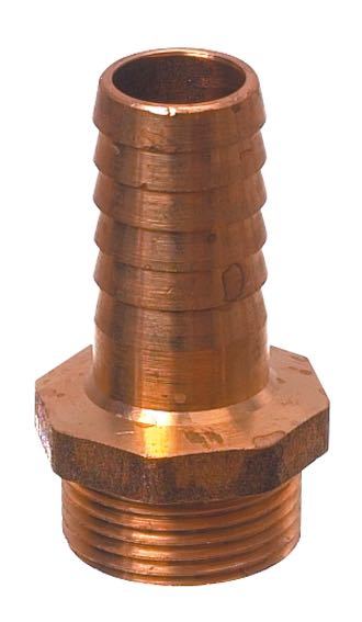 Guidi slangestuds i bronze set forfra med 1/2" tilslutning.