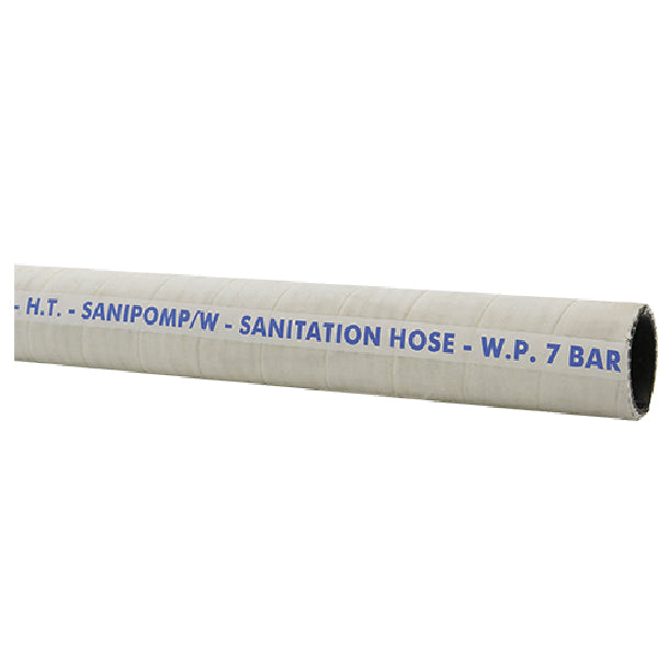SeaTec toiletslange 25mm i sort, vist fra siden med tilslutning.