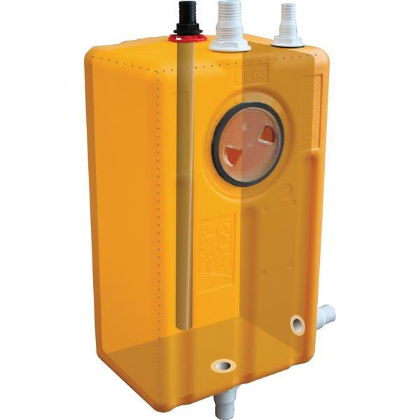 Forfrontal visning af SeaTec 67 l. septiktank i robust design