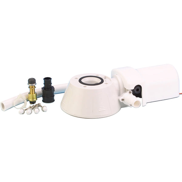 Jabsco ombygningskit til elektrisk toilet, vist fra siden