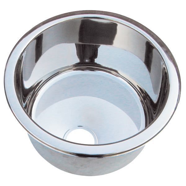 Pantryvasken Barka Ø26cm i rustfrit stål, set ovenfra