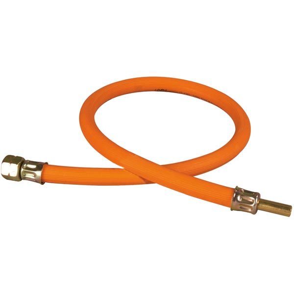 IGT gasslange 1,2m med 1/4" omløber og 8mm rørstuds på hvid baggrund