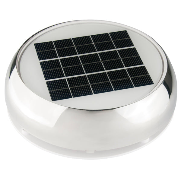 Marinco 3" solcelle ventilator set forfra, rustfri finish