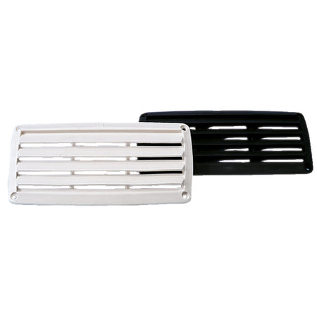 Roca ventilgælle i hvid PVC, 200x100mm, set forfra