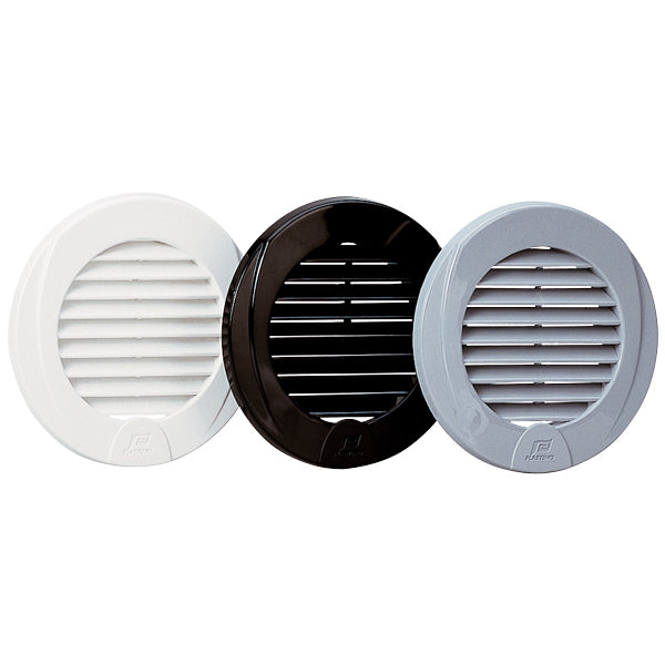Nuova Rade ventilgælle Ø3"-76mm i sort, set fra siden.