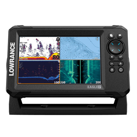 Lowrance, Eagle 7 Tripleshot monteret på en båd