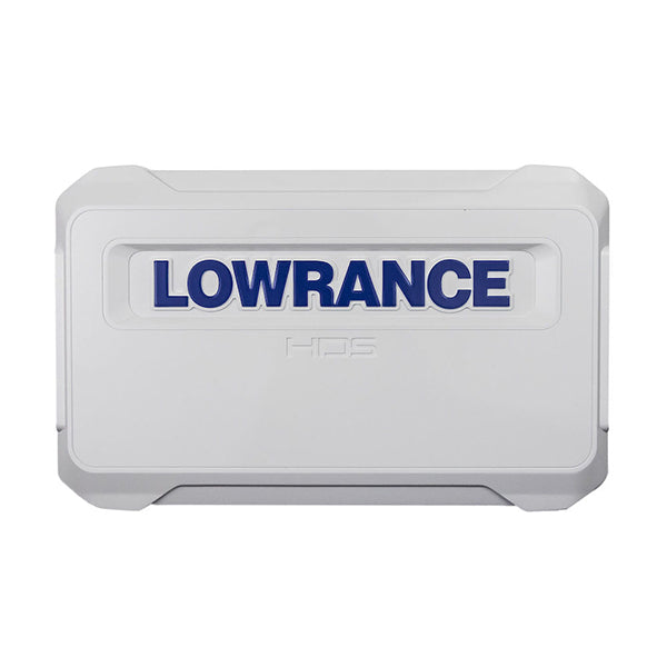 Lowrance Suncover til HDS-16 Live i sort, placeret på et bord