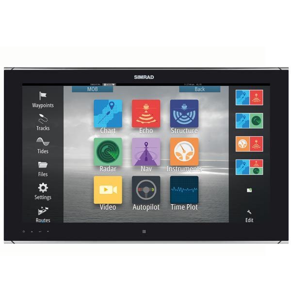 Simrad MO16-T monitor i brug på bådkontrolpanel