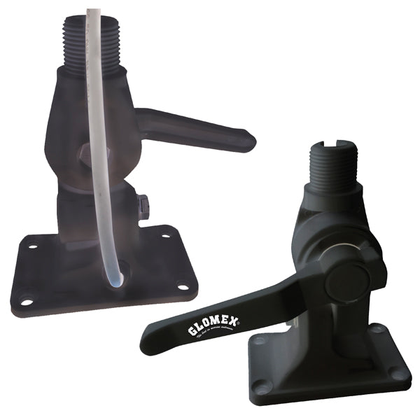 Glomex RA115 antenne vippebeslag i sort nylon, set forfra.