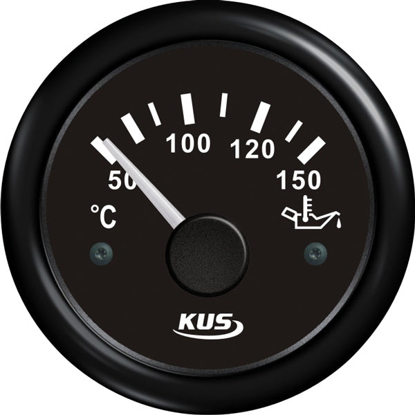 Kus olie temperaturmåler sort, viser temperatur mellem 50-150 grader.