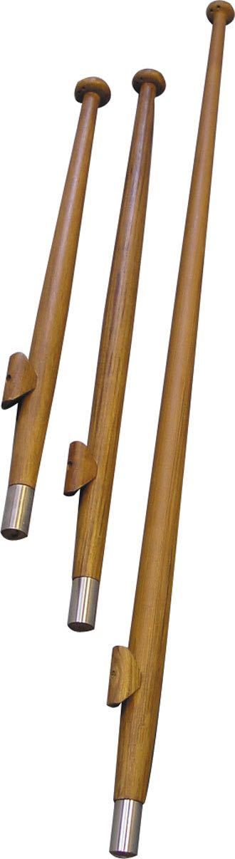 1852 flagspil i teak set forfra med bøsning Ø25 mm