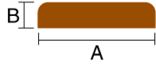 Roca kantlist i teak set fra siden, perfekt til bådinventar.