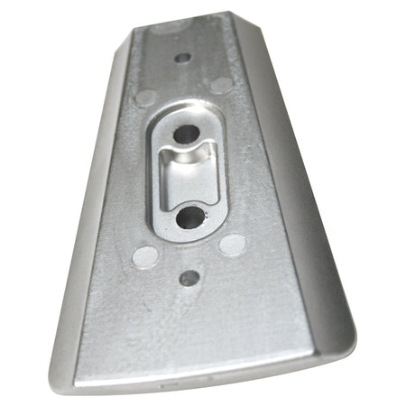 Zinkanoden fra Tecnoseal vist fra siden, viser størrelsen på 125×88×25 mm.