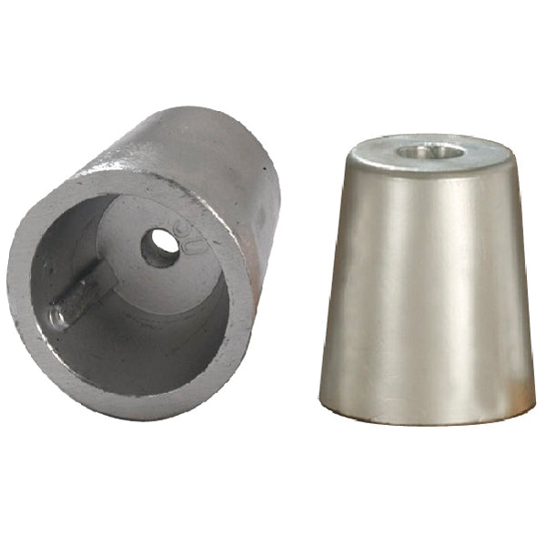 Tecnoseal zink møtrik til bådudstyr, set forfra.