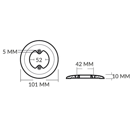 Detalje af Tecnoseal zinkanode, klar til montering