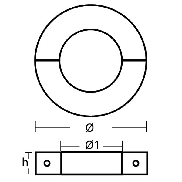 Tecnoseal alu akselanode Ø30mm monteret på aksel
