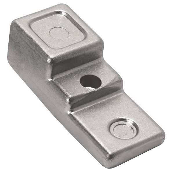 Tecnoseal zinkanode set fra siden, klar til montering på motor.