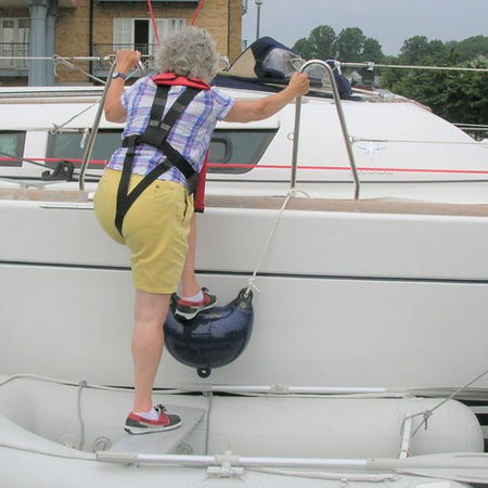 Marineblå Dan-Fender Fenderstep set ovenfra med tydelig finish