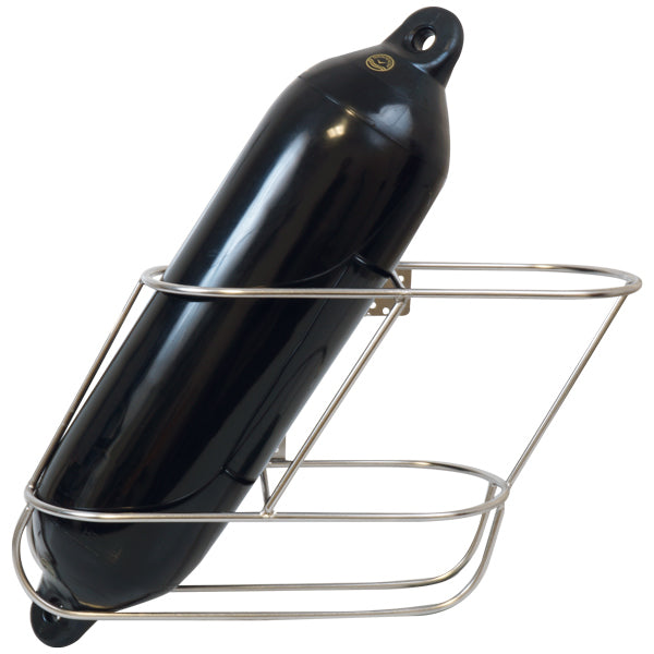 Vinklet højre Fenderholder Ø175 mm til 2 fender, monteret på båd