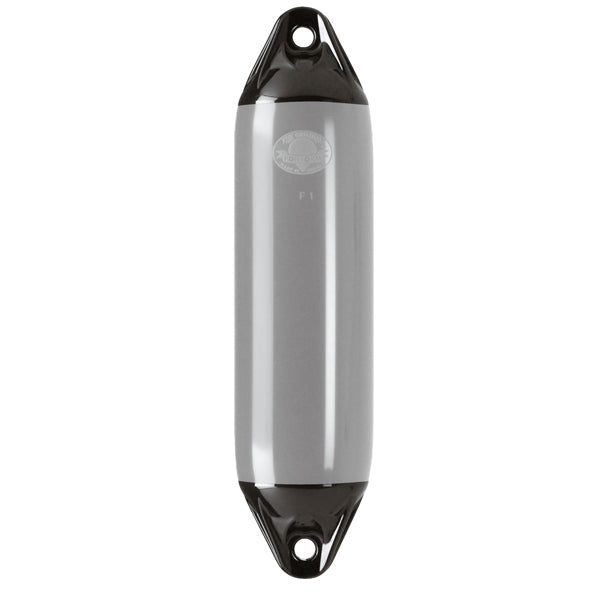 Polyform F2 fender monteret på båd, set forfra