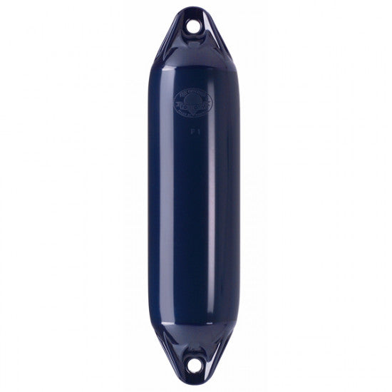 Polyform F-fender F5 set forfra med navy farve og kontrasttop.