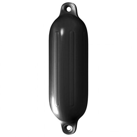 Polyform G4 fender i sort, set forfra med tydelig form og størrelse.
