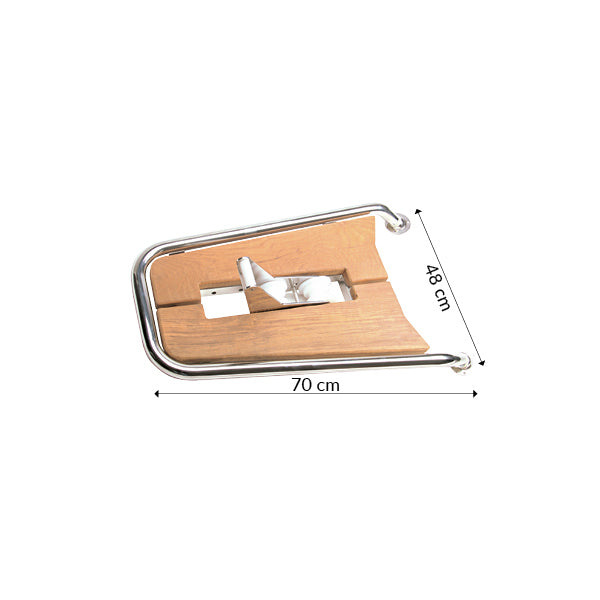Set fra siden, SeaTec stævnplatform med ø32mm rør og teakfinish