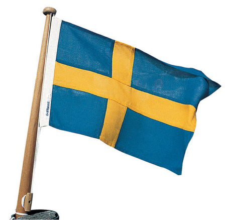 Bådflag Sverige fra Adela i fuld størrelse, hængende på båd