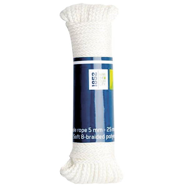 1852 Flagline i blød 8-flettet polyester, Ø5mm, 25 meter længde