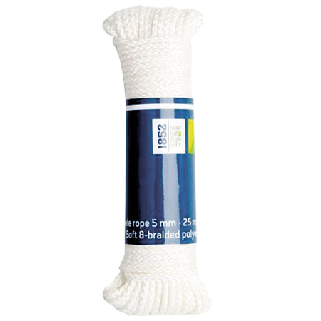 1852 Flagline i blød 8-flettet polyester, Ø5mm, 25 meter længde