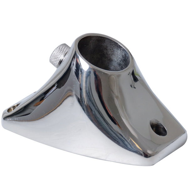 SeaTec flagstangsholder i stål, dæksmonteret, Ø:25mm, set fra siden.