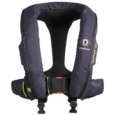 Crewsaver Ergofit 190N slynge i navy set forfra med justerbare stropper