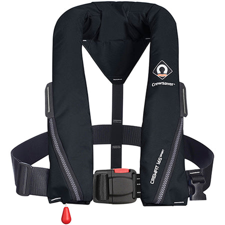 Crewsaver Crewfit 165N Sport redningsveste set forfra med sikkerhedsseler.