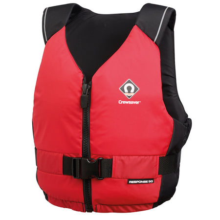Crewsaver Response 50N flydevest i rød farve set bagfra