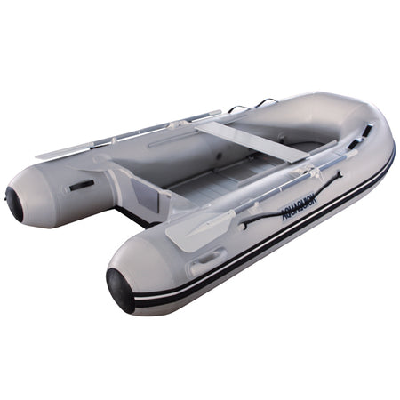 Aquaquick gummibåd 290 cm med aluminiums dørk, set forfra.
