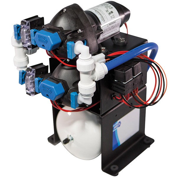 Jabsco 12V trykvandspumpe set oppefra, klar til installation