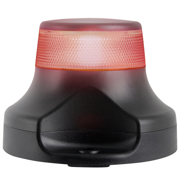 Hella NaviLED 360 rød lanterne set forfra med lys tændt