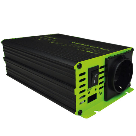 1852 inverter i konkret anvendelse, der viser den kompakte størrelse på 150x100x50 mm.