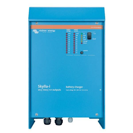 Victron Skylla-I lader 24V 80Amp set fra siden med tilslutninger