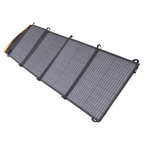 Det foldbare 1852 solcellepanel set fra siden