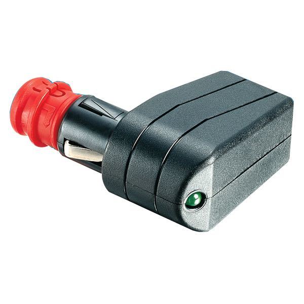 Pro Car Universalstik til 12/24V i vinklet design med LED-indikator.