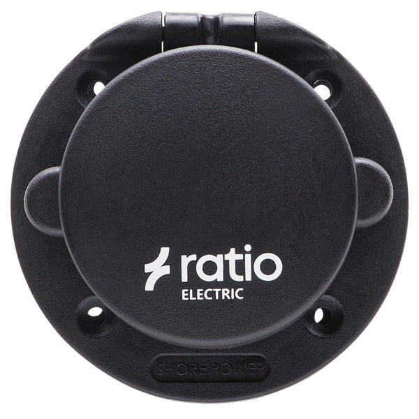 Ratio, Landstrømstik med låg plast sort 16 amp